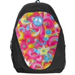 Hippy Peace Swirls Backpack Bag by KirstenStar