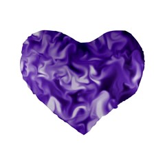 Lavender Smoke Swirls Standard 16  Premium Flano Heart Shape Cushion 