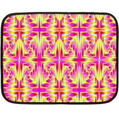 Pink And Yellow Rave Pattern Double Sided Fleece Blanket (mini) 