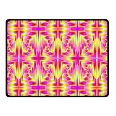 Pink And Yellow Rave Pattern Fleece Blanket (small) by KirstenStar