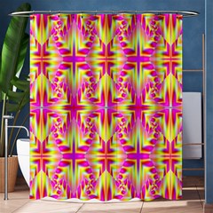 Pink And Yellow Rave Pattern Shower Curtain 60  X 72  (medium) 