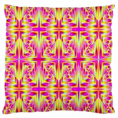 Pink And Yellow Rave Pattern Large Cushion Cases (two Sides) 