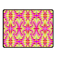 Pink And Yellow Rave Pattern Double Sided Fleece Blanket (small) 