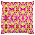 Pink and Yellow Rave Pattern Large Flano Cushion Cases (Two Sides)  Front