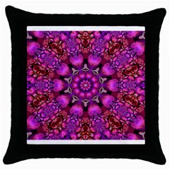 Pink Fractal Kaleidoscope  Throw Pillow Cases (black)