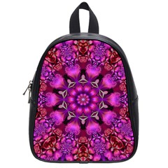 Pink Fractal Kaleidoscope  School Bags (small) 