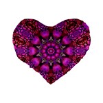 Pink Fractal Kaleidoscope  Standard 16  Premium Heart Shape Cushions Back