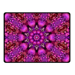 Pink Fractal Kaleidoscope  Double Sided Fleece Blanket (small) 