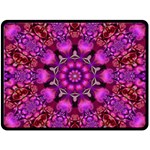 Pink Fractal Kaleidoscope  Double Sided Fleece Blanket (Large)  80 x60  Blanket Front