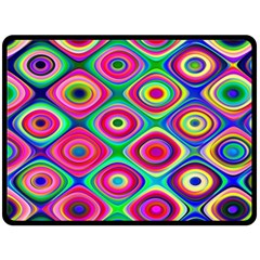 Psychedelic Checker Board Double Sided Fleece Blanket (large) 