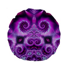 Purple Ecstasy Fractal Artwork Standard 15  Premium Round Cushions