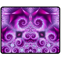 Purple Ecstasy Fractal Artwork Double Sided Fleece Blanket (medium)  by KirstenStar