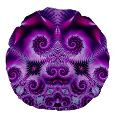 Purple Ecstasy Fractal Artwork Large 18  Premium Flano Round Cushions