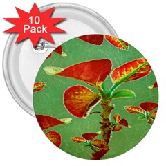 Tropical Floral Print 3  Buttons (10 Pack) 