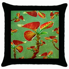 Tropical Floral Print Throw Pillow Cases (black)