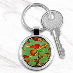 Tropical Floral Print Key Chains (round)  by dflcprints