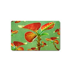 Tropical Floral Print Magnet (name Card) by dflcprints