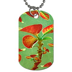 Tropical Floral Print Dog Tag (two Sides)