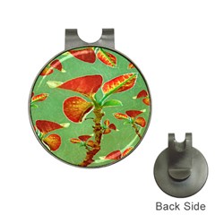 Tropical Floral Print Hat Clips With Golf Markers