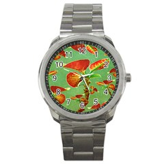 Tropical Floral Print Sport Metal Watches