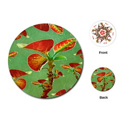 Tropical Floral Print Playing Cards (round)  by dflcprints