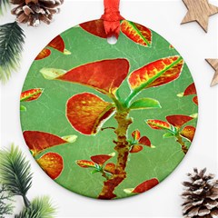 Tropical Floral Print Round Ornament (two Sides) 