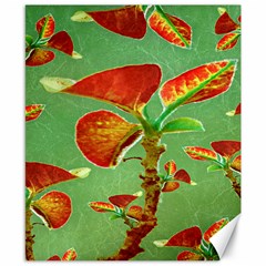 Tropical Floral Print Canvas 8  X 10 