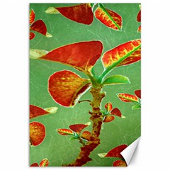 Tropical Floral Print Canvas 12  X 18  