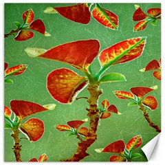 Tropical Floral Print Canvas 16  X 16  