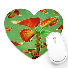 Tropical Floral Print Heart Mousepads