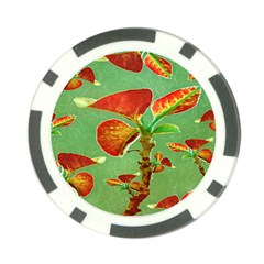 Tropical Floral Print Poker Chip Card Guards by dflcprints