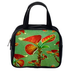 Tropical Floral Print Classic Handbags (one Side)