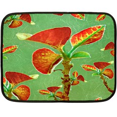 Tropical Floral Print Double Sided Fleece Blanket (mini) 