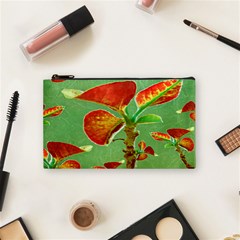 Tropical Floral Print Cosmetic Bag (small)  by dflcprints