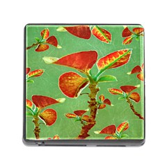 Tropical Floral Print Memory Card Reader (square)