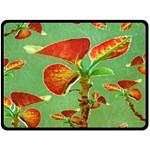 Tropical Floral Print Fleece Blanket (Large)  80 x60  Blanket Front