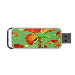 Tropical Floral Print Portable Usb Flash (two Sides)