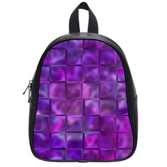 Purple Square Tiles Design School Bags (Small) 