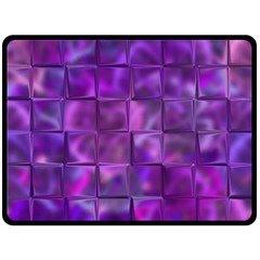 Purple Square Tiles Design Fleece Blanket (Large) 