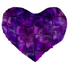 Purple Square Tiles Design Large 19  Premium Heart Shape Cushions