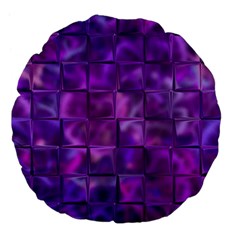 Purple Square Tiles Design Large 18  Premium Flano Round Cushions