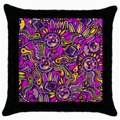 Purple Tribal Abstract Fish Throw Pillow Cases (black)