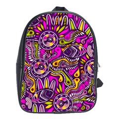 Purple Tribal Abstract Fish School Bags(large) 