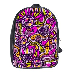 Purple Tribal Abstract Fish School Bags (xl) 