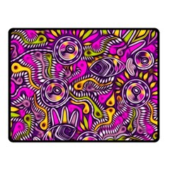 Purple Tribal Abstract Fish Double Sided Fleece Blanket (small) 