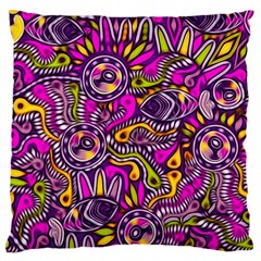 Purple Tribal Abstract Fish Standard Flano Cushion Cases (one Side) 