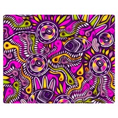 Purple Tribal Abstract Fish Double Sided Flano Blanket (medium)  by KirstenStar