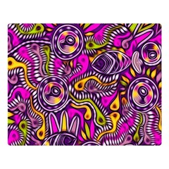 Purple Tribal Abstract Fish Double Sided Flano Blanket (large) 