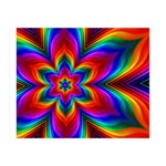 Rainbow Flower Double Sided Flano Blanket (Mini)  35 x27  Blanket Back