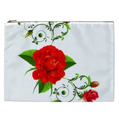 Red Roses Decor Clipart Cosmetic Bag (xxl) 